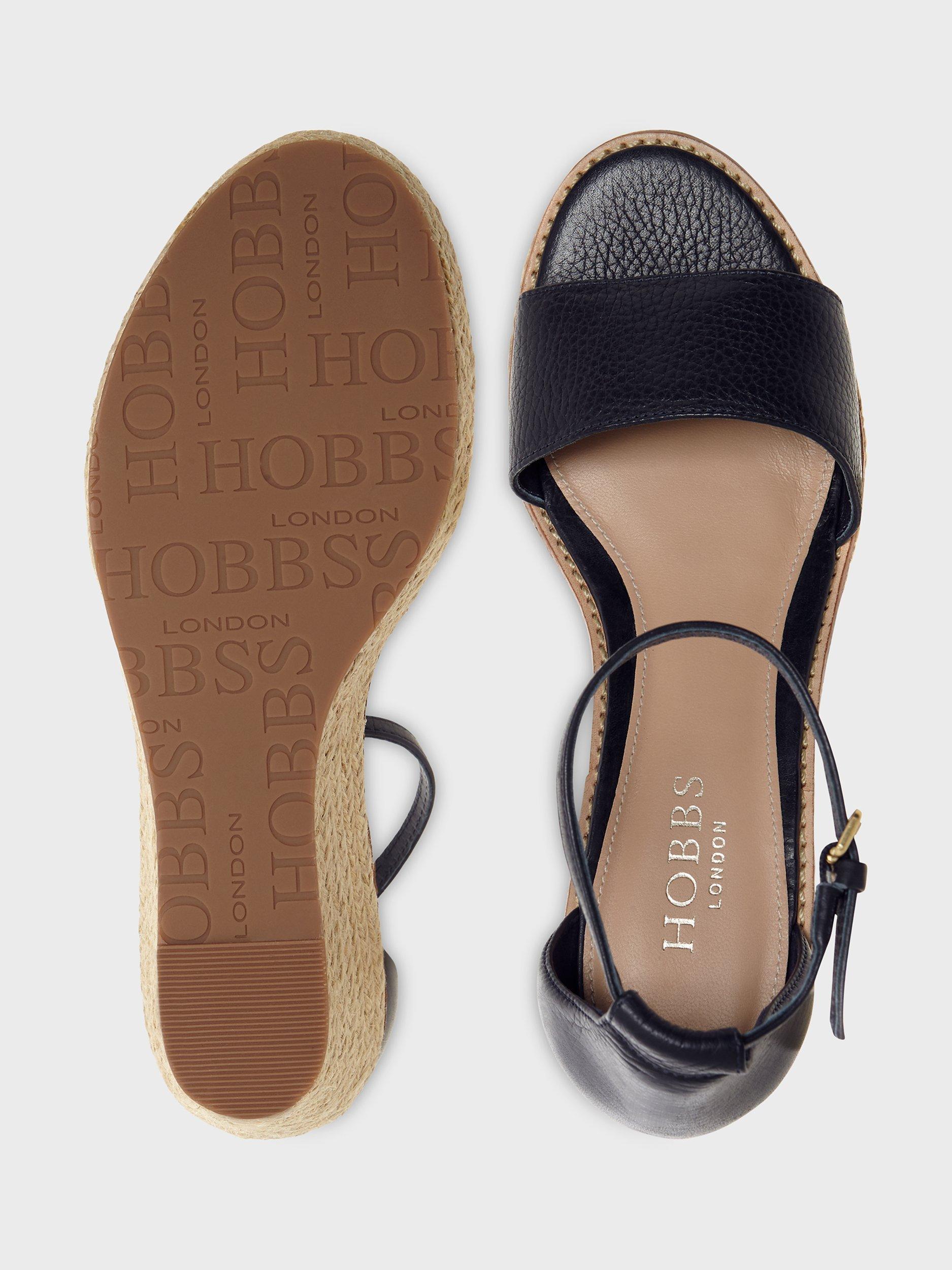 Hobbs Vespa Leather Espadrilles, Navy, 7