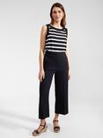 Hobbs Simone Cropped Trousers, Navy, Navy