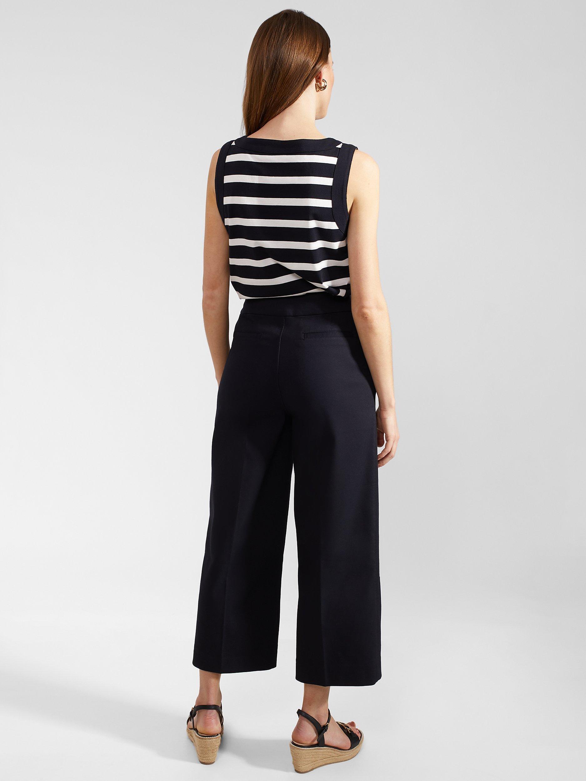 Hobbs Simone Cropped Trousers, Navy, 14