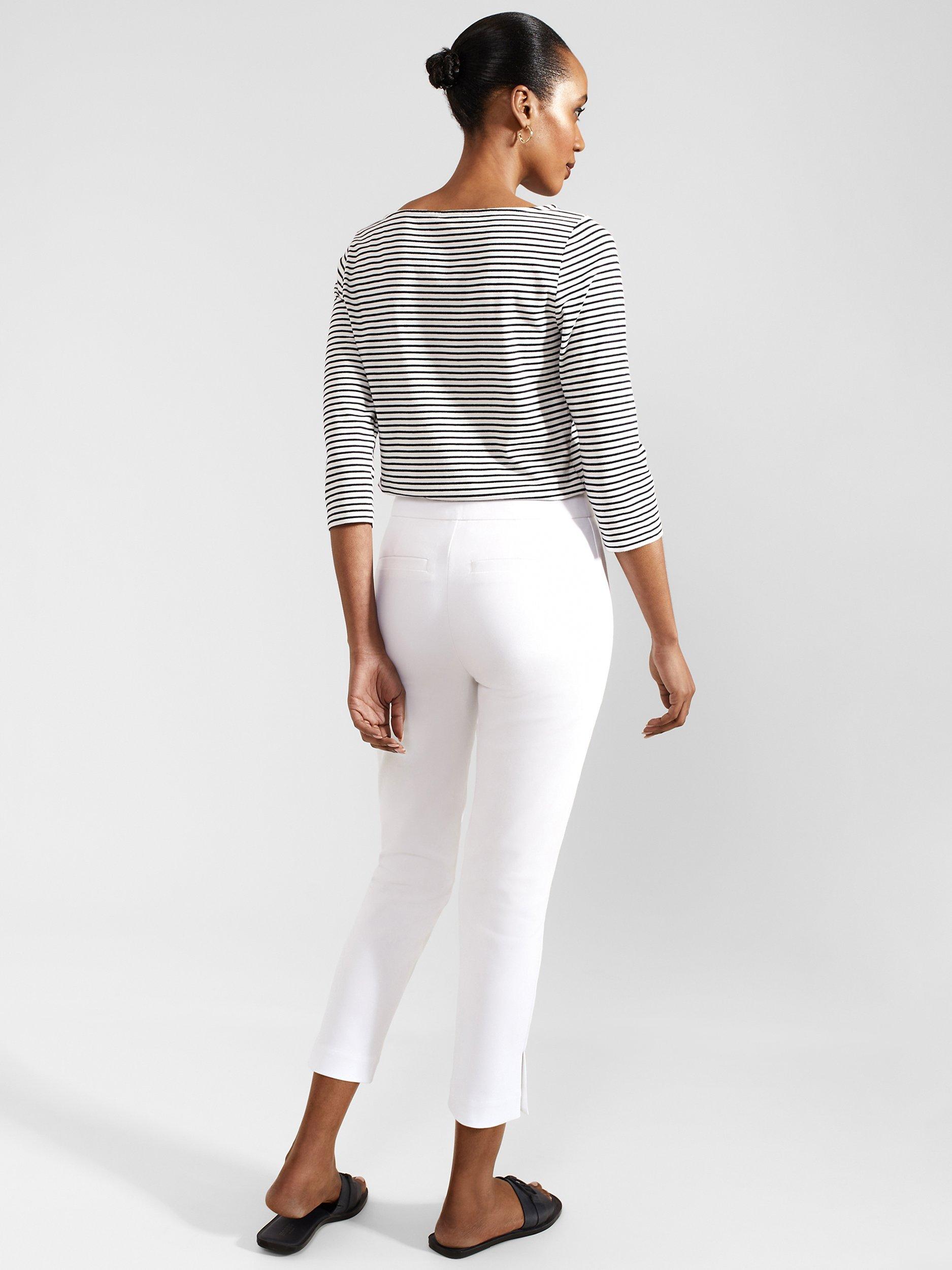 Product image 2 of 4, which shows Hobbs Giselle Skinny Fit Capri Trousers, White, 6