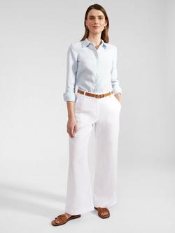 Hobbs Lynn Linen Trousers, White, White