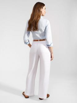 Hobbs Lynn Linen Trousers, White - view 2, White