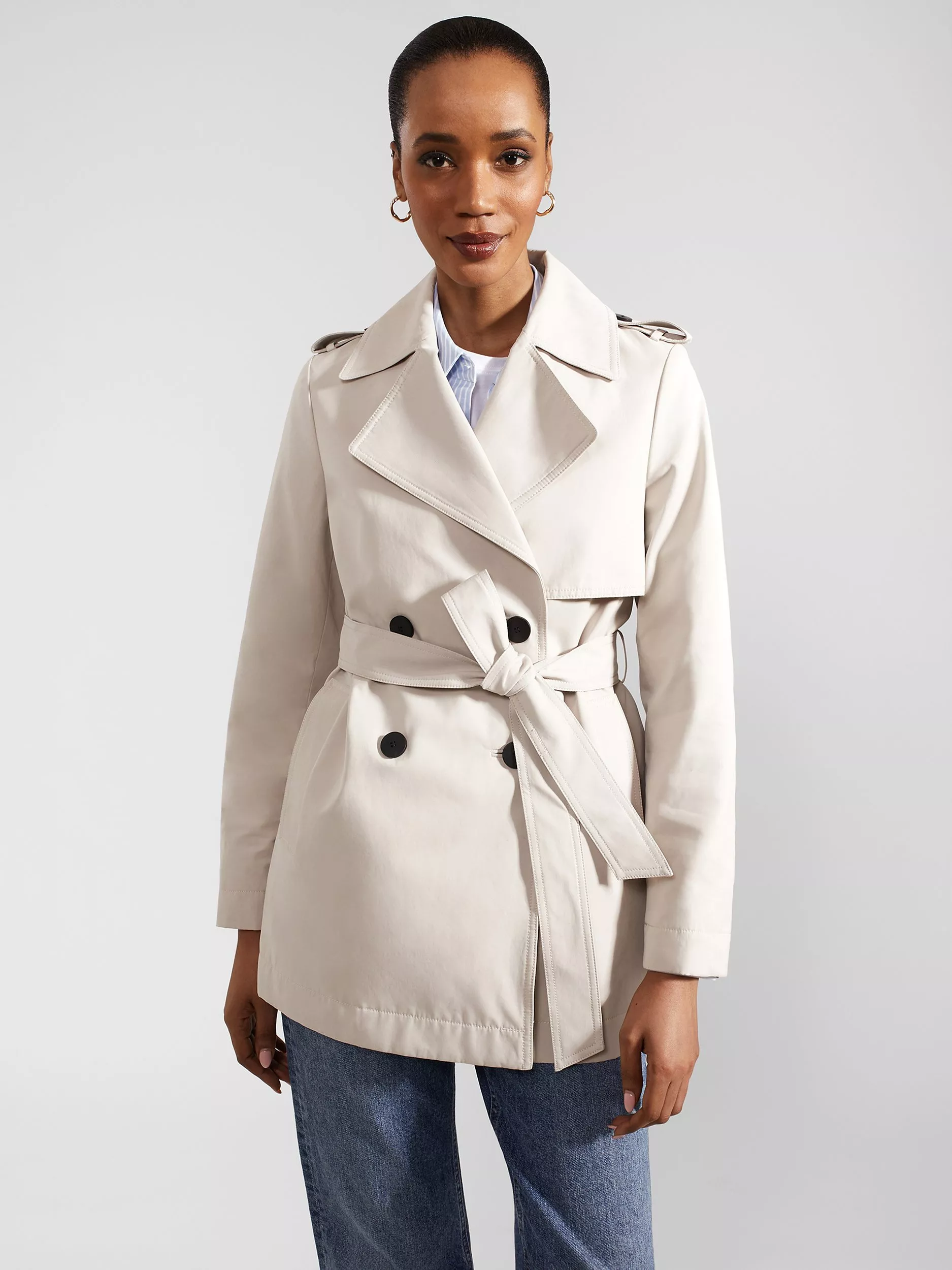 Grey trench coat womens best sale