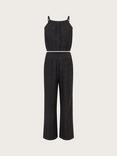Monsoon Kids' Crochet Top and Trousers Set, Black