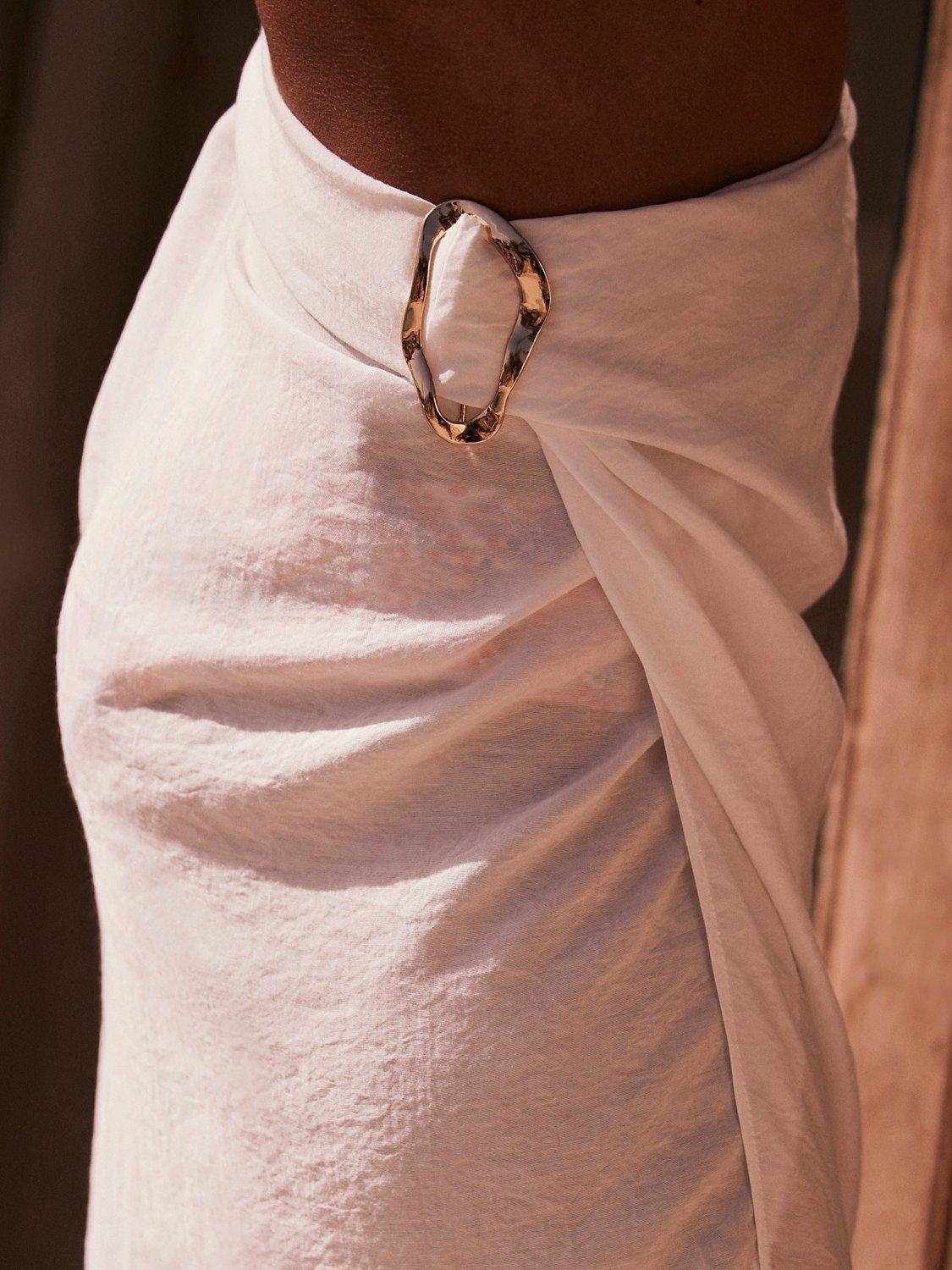 Product image 3 of 5, which shows Mint Velvet Gold Metal Trim Sarong, White, S