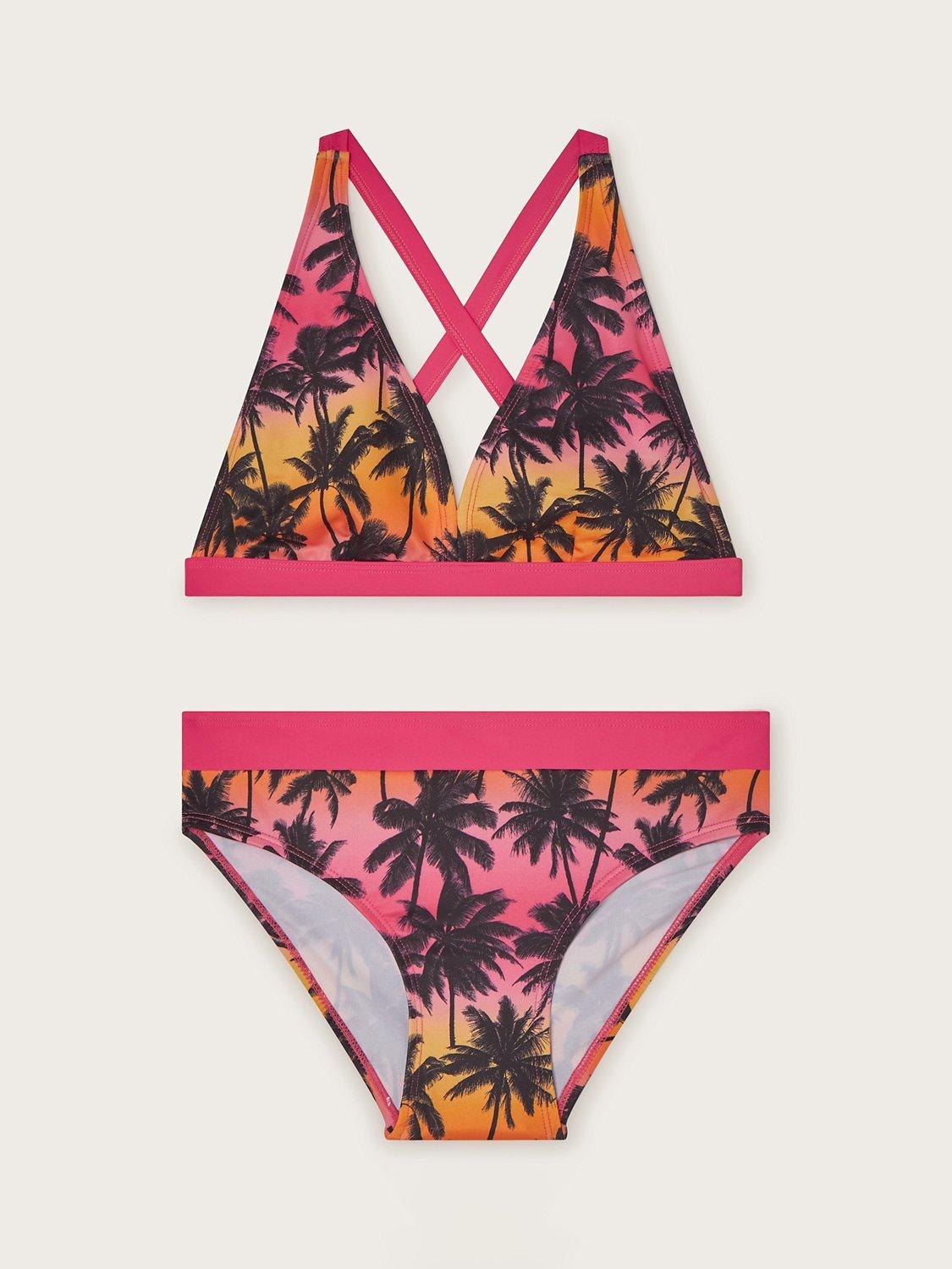Monsoon Kids' Storm Ombre Palm Tree Print Bikini, Multi