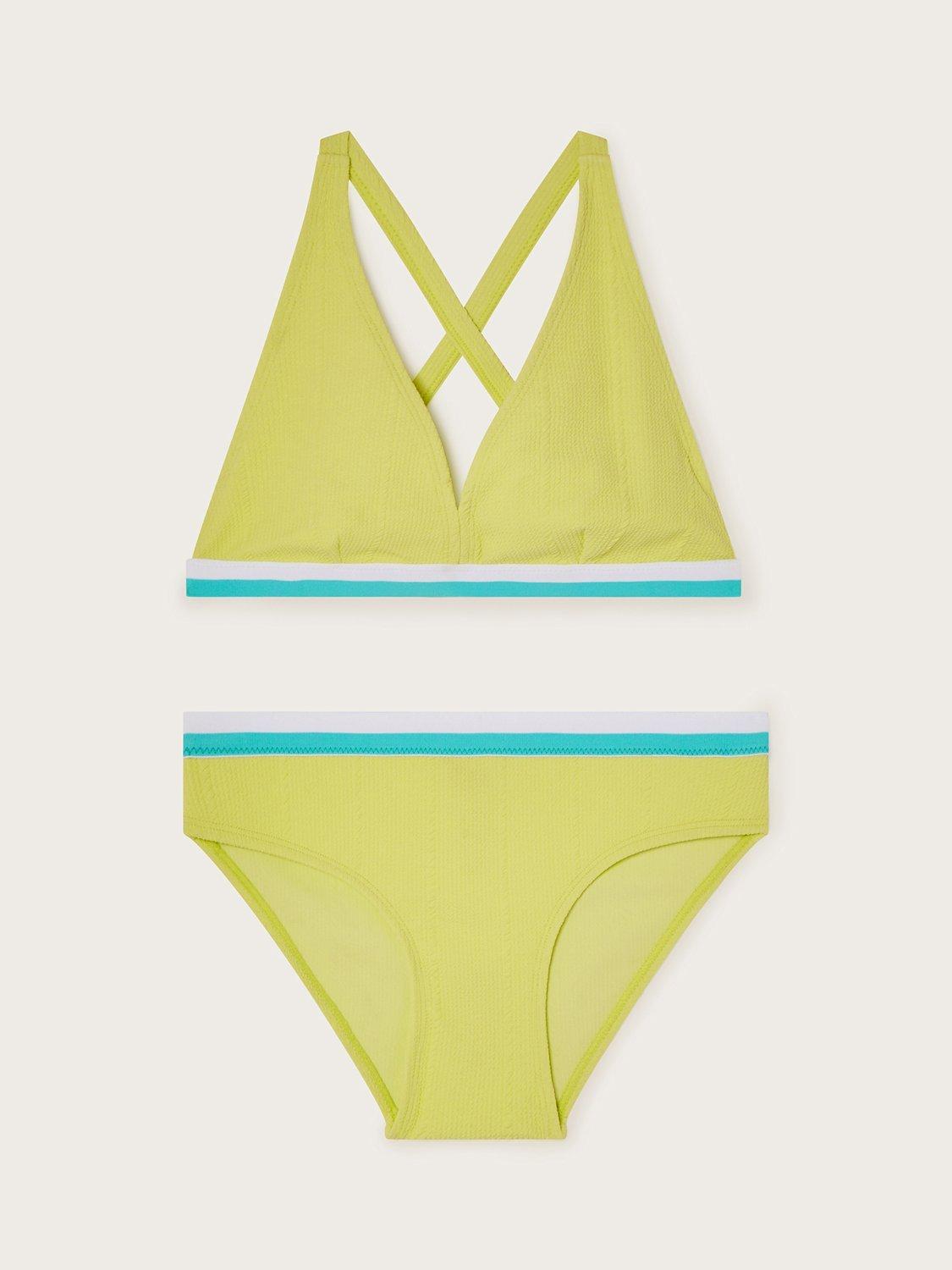 Monsoon Kids' Storm Colour Block Bikini, Lime