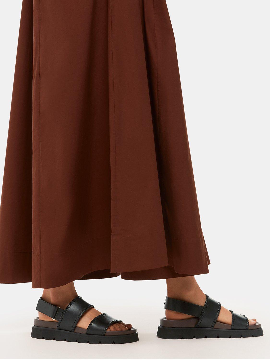 Product image 4 of 4, which shows Whistles Ruben Whipstitch Leather Sandals, Black, 4