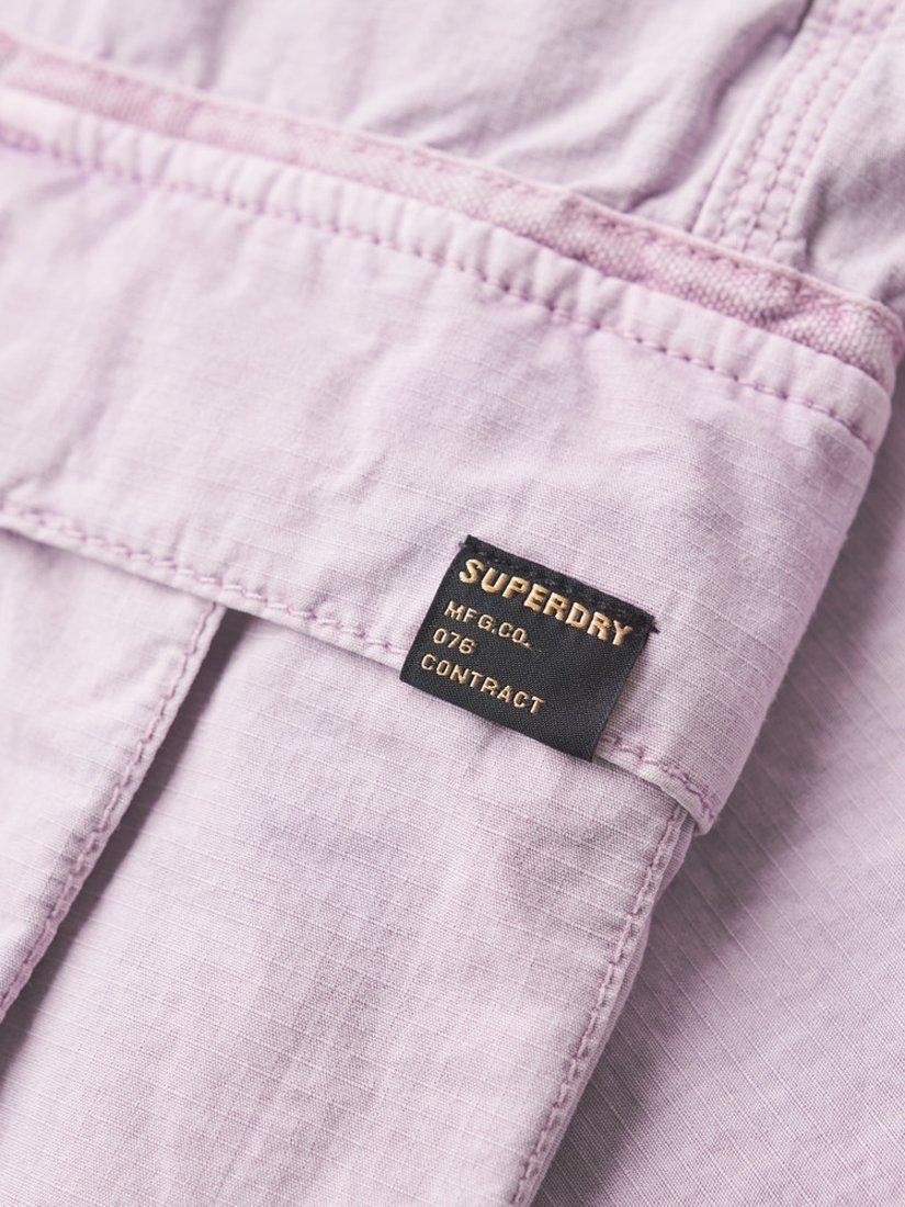 Product image 3 of 5, which shows Superdry Low Rise Parachute Cargo Trousers, Soft Lilac, W26/L30