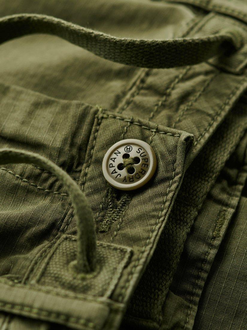 Product image 6 of 6, which shows Superdry Low Rise Parachute Cargo Trousers, Olive Night Green, W26/L30