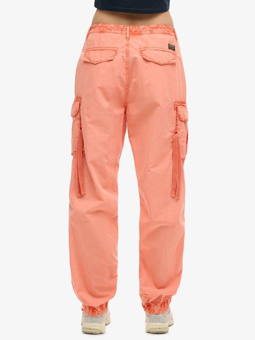 Product image 5 of 6, which shows Superdry Low Rise Parachute Cargo Trousers, Terracotta, W26/L30