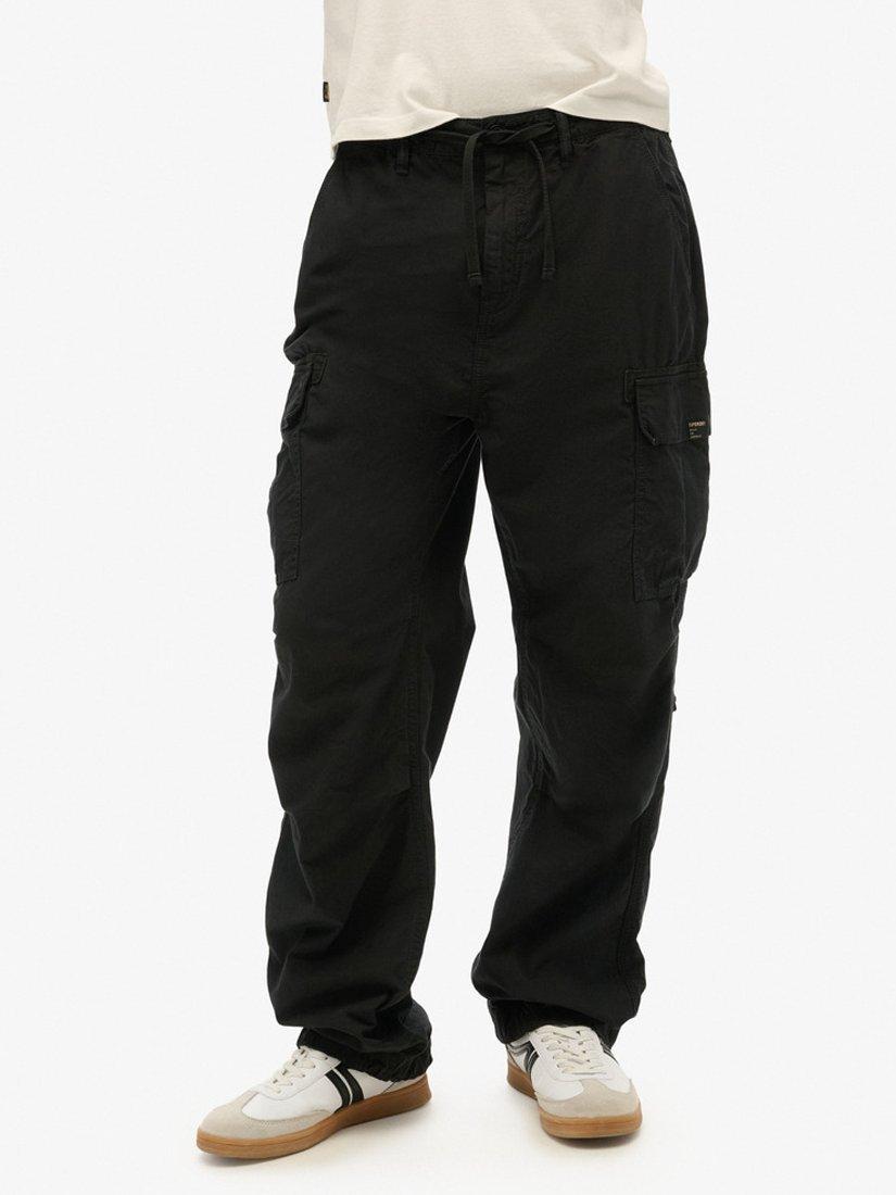 Product image 5 of 7, which shows Superdry Low Rise Parachute Cargo Trousers, Black, W26/L30