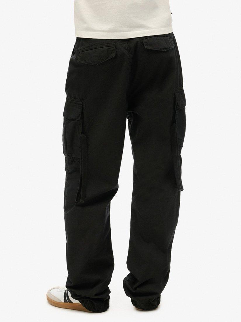Product image 4 of 7, which shows Superdry Low Rise Parachute Cargo Trousers, Black, W26/L30