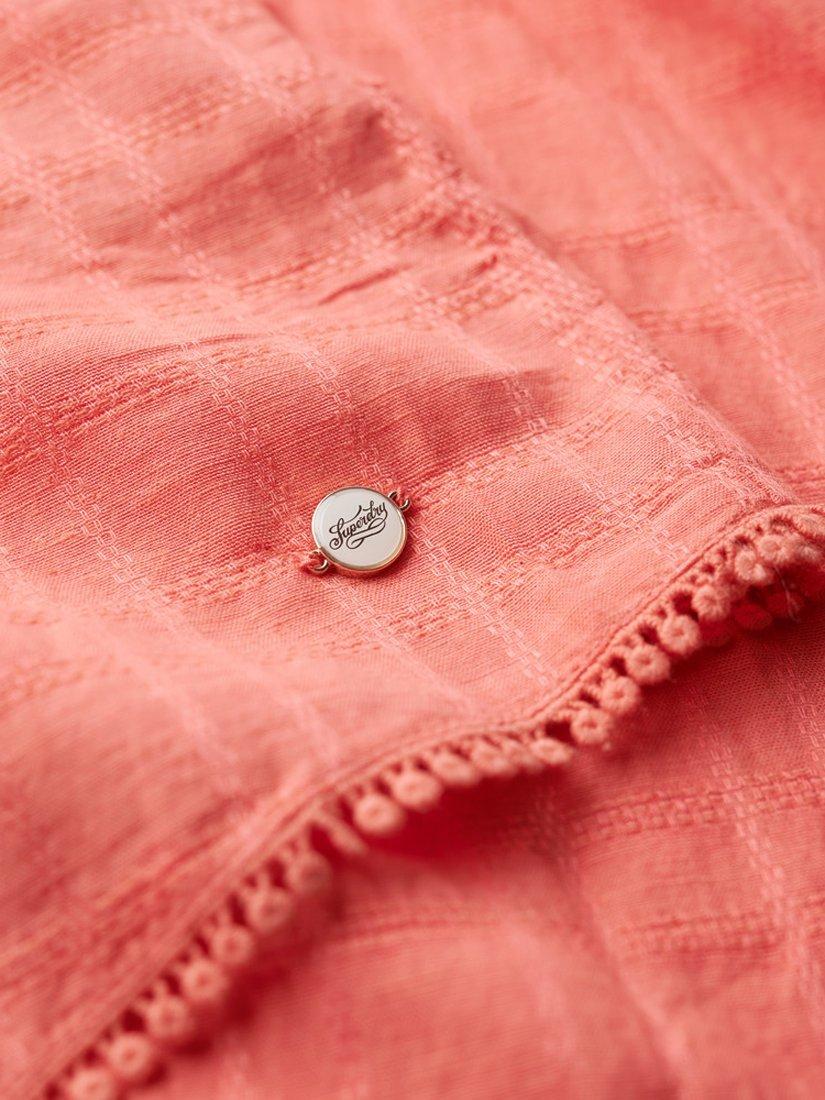 Product image 3 of 5, which shows Superdry Lace Cami Beach Top, Blush Coral, 14