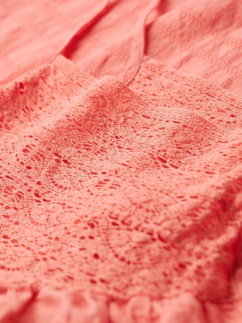 Product image 5 of 5, which shows Superdry Lace Cami Beach Top, Blush Coral, 14