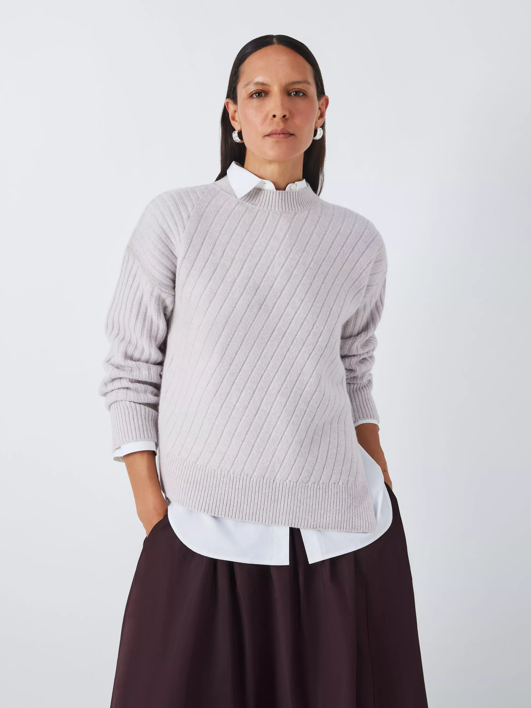 John Lewis Wool Asymmetric Hem Jumper