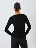 John Lewis ANYDAY Henley Long Sleeve Tee, Black