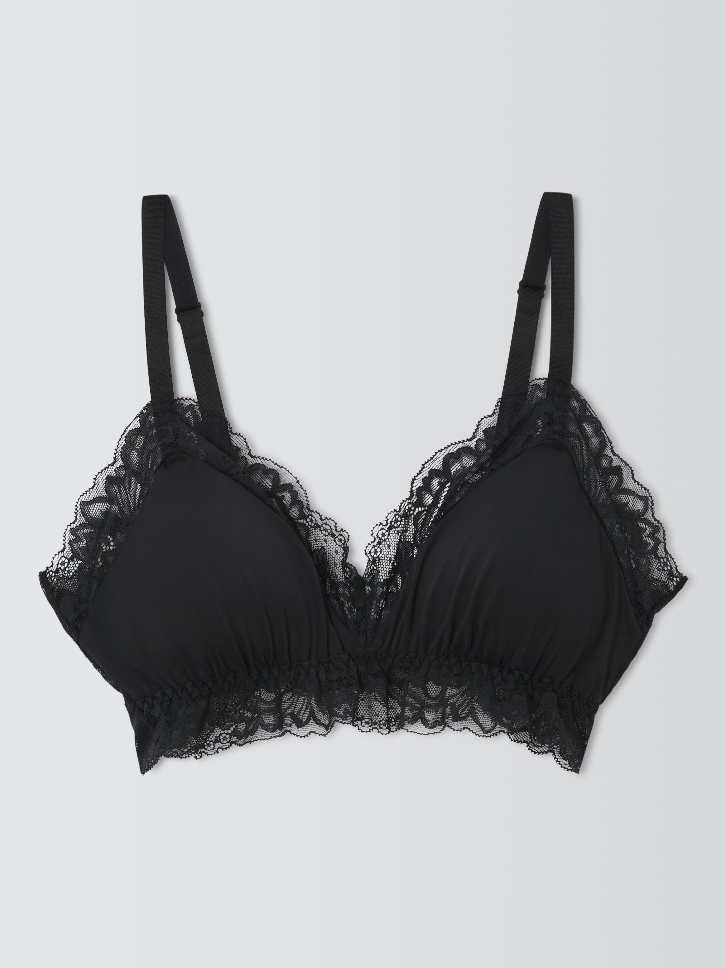 Product image 4 of 6, which shows John Lewis Janey Lace Bralette, Black, M