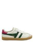 Gola Medallist Leather Trainers, Evergreen/Fuchsia