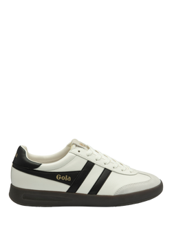Gola Cyclone Leather Trainers, White/Black, White/Black