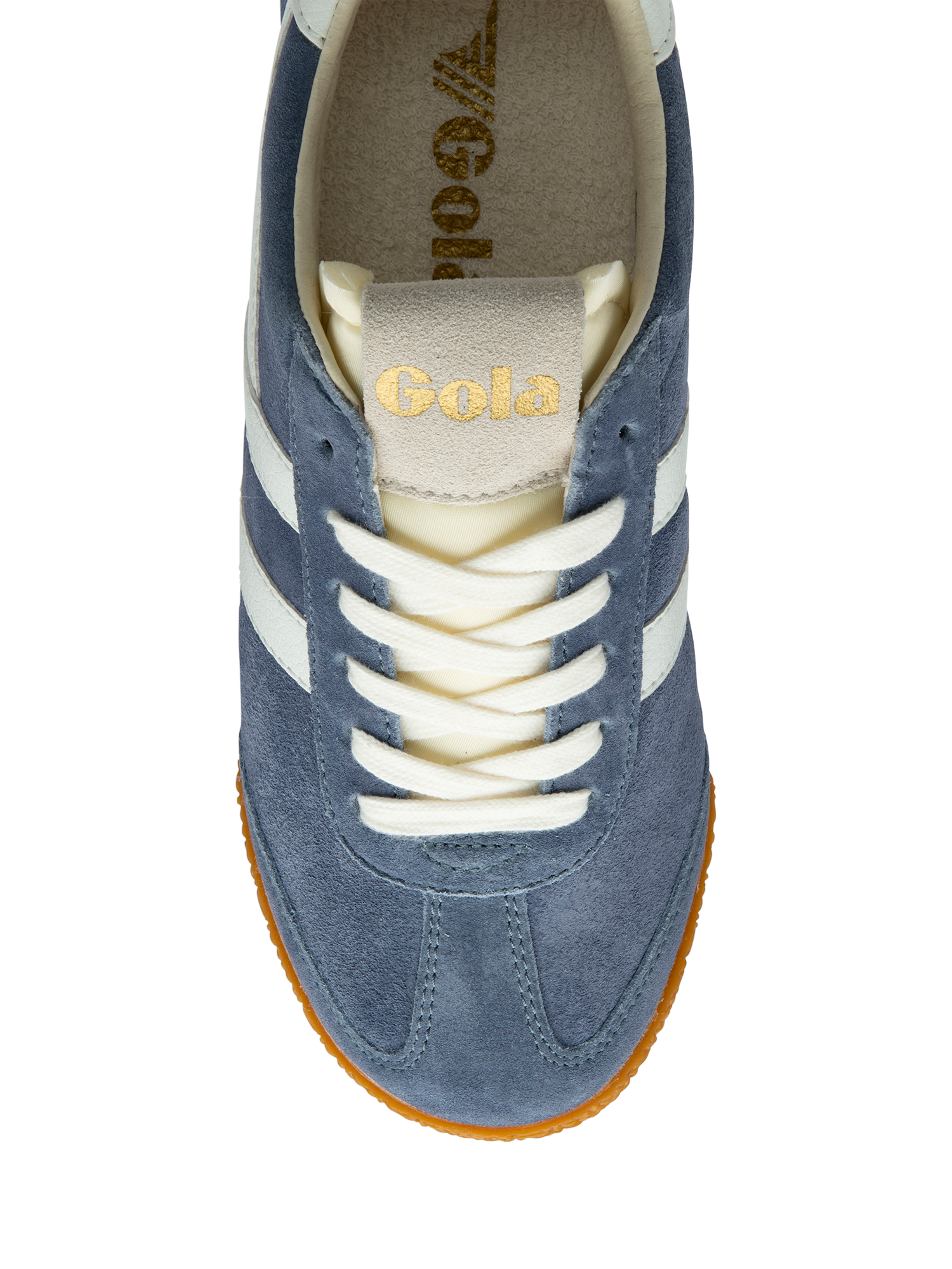 Product image 2 of 5, which shows Gola Classics Elan Suede Lace Up Trainers, Moonlight, 6