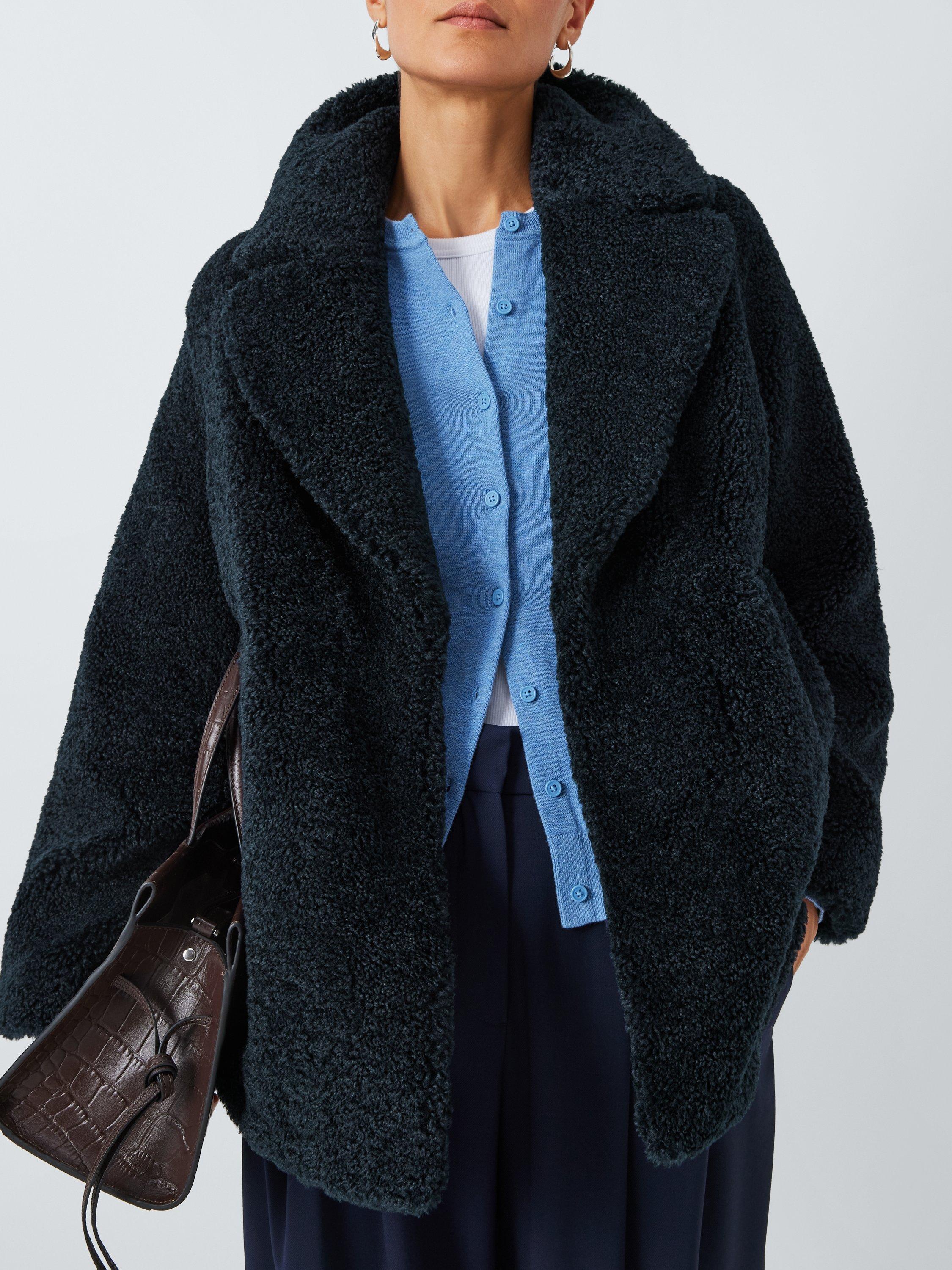 John Lewis Short Teddy Coat Navy
