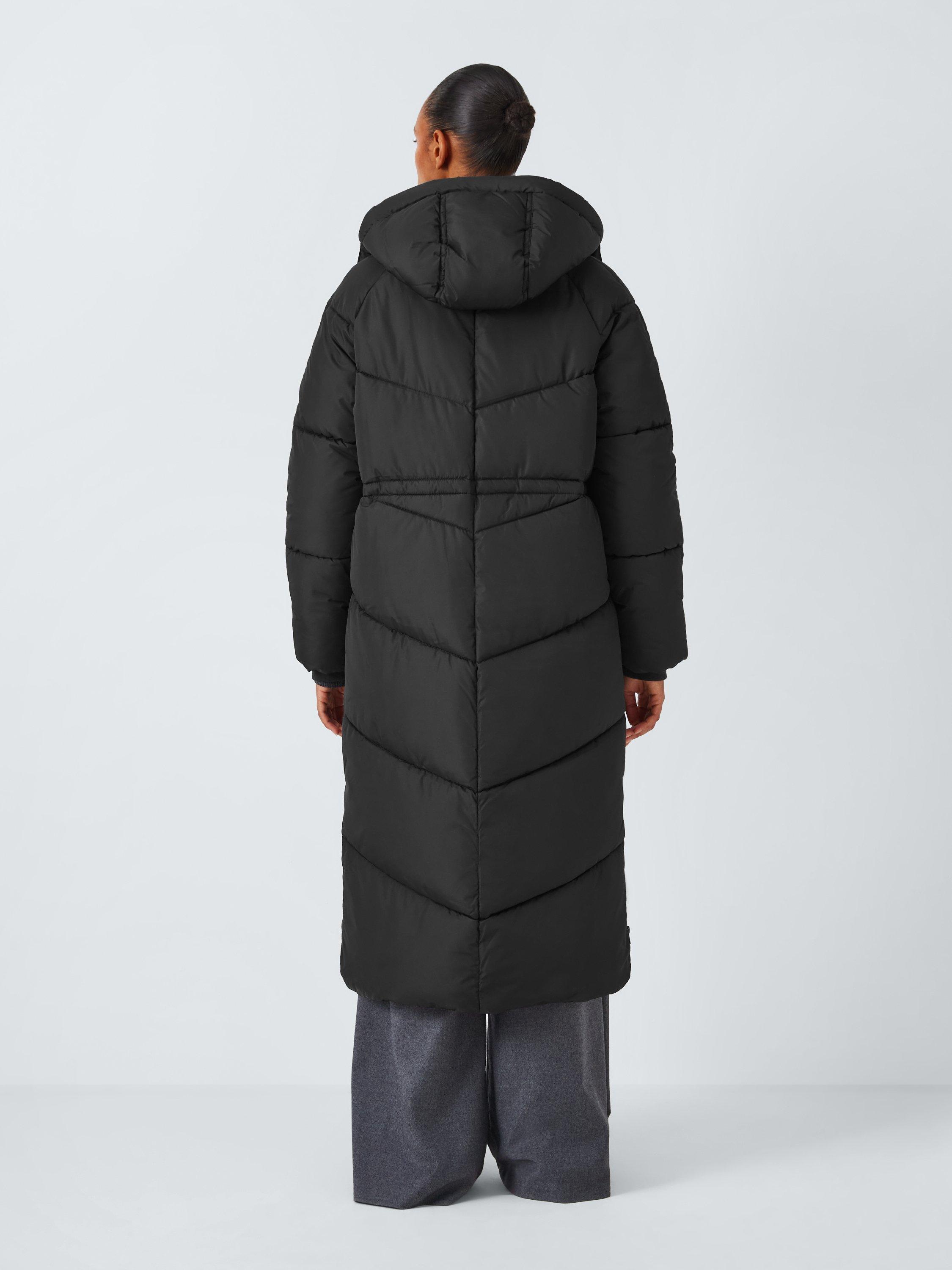 John Lewis Funnel Neck Long Puffer Coat Black
