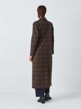 John Lewis Double Breasted Wool Melange Coat, Brown/Multi