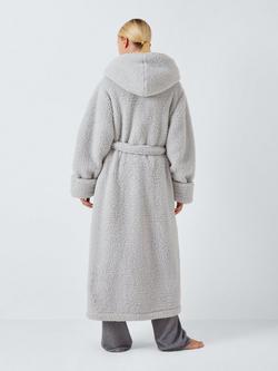 John Lewis Lux Borg Hooded Dressing Gown - view 2, Microchip