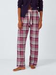 John Lewis Plaid Check Pyjama Bottoms, Burgundy/Pink