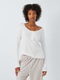 John Lewis Ribbed Cotton Modal Blend Henley Pyjama Top