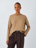 John Lewis Relaxed Organic Cotton Top, Camel