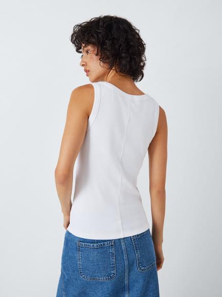 AND/OR Winnie Rib Vest Top - view 2, White