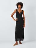 John Lewis Willow Lace Trim Maxi Nightdress, Black