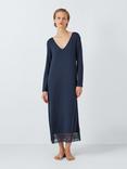 John Lewis Willow Lace Trim Nightdress, Navy