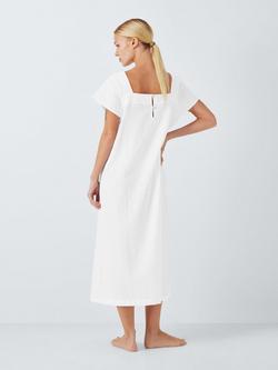 John Lewis Cotton Seersucker Nightdress, Ivory - view 2, Ivory