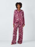 John Lewis Batik Floral Modal Pyjama Set, Maroon