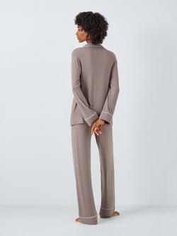 John Lewis Aria Modal Pyjama Set - view 2, Mocha
