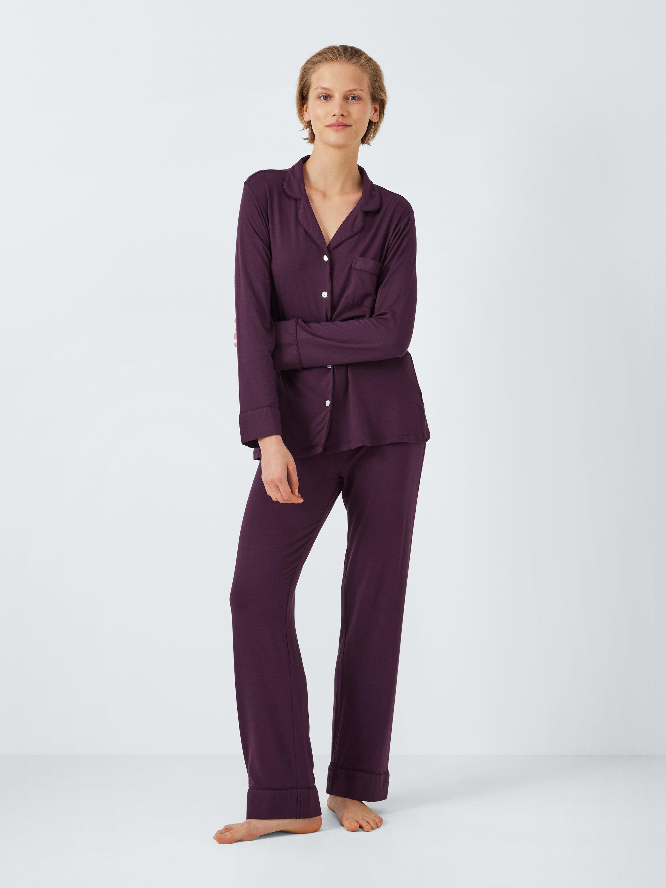 John Lewis Aria Modal Pyjama Set, Plum Perfect, 8