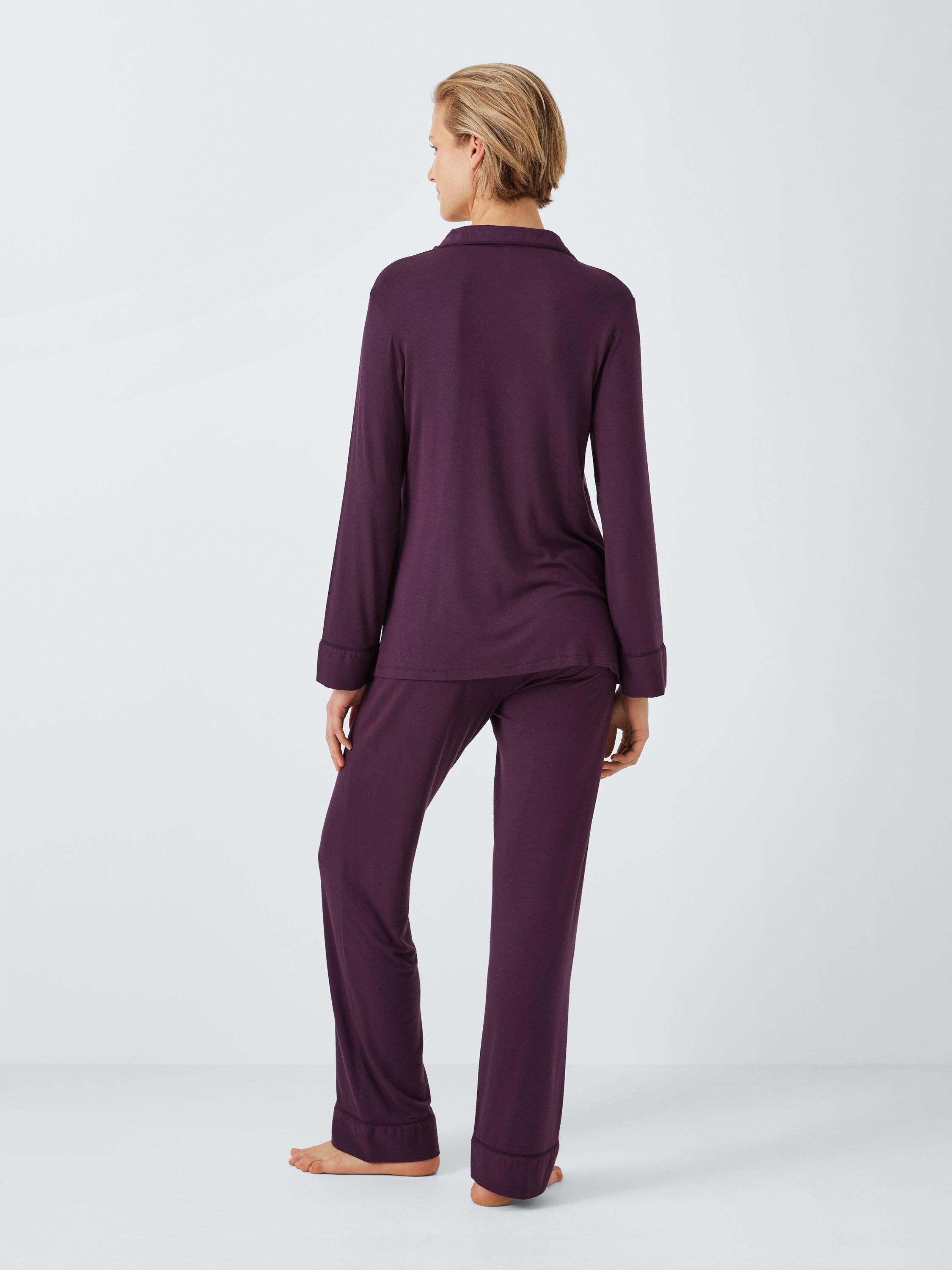 John Lewis Aria Modal Pyjama Set, Plum Perfect, 8