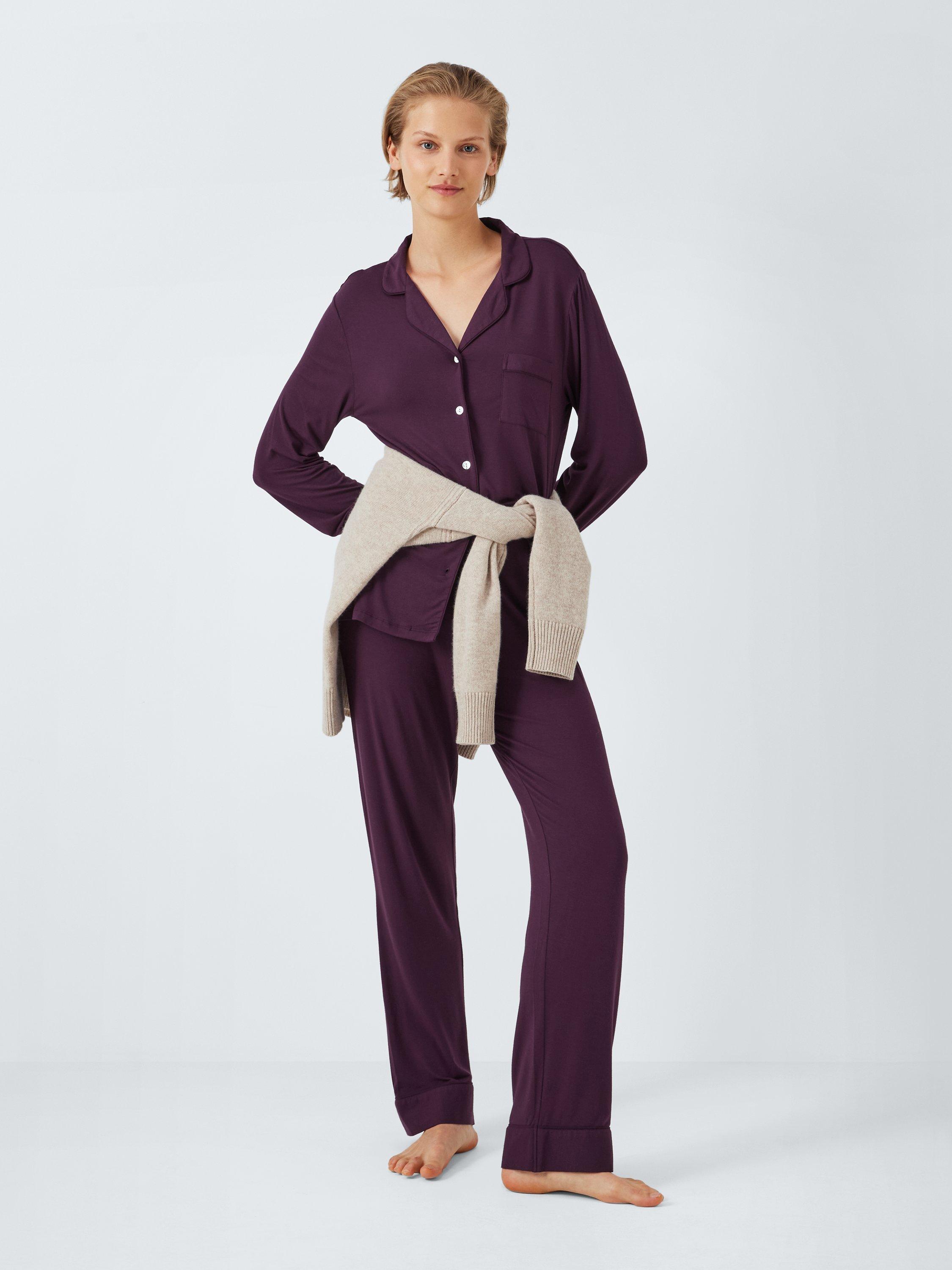 John Lewis Aria Modal Pyjama Set, Plum Perfect, 8