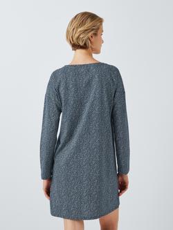 John Lewis Dash Star Cotton Nightdress, Navy - view 2, Navy