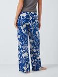 John Lewis Botanical Leopard Cotton Modal Blend Pyjama Bottoms, Navy Peony/Ivory