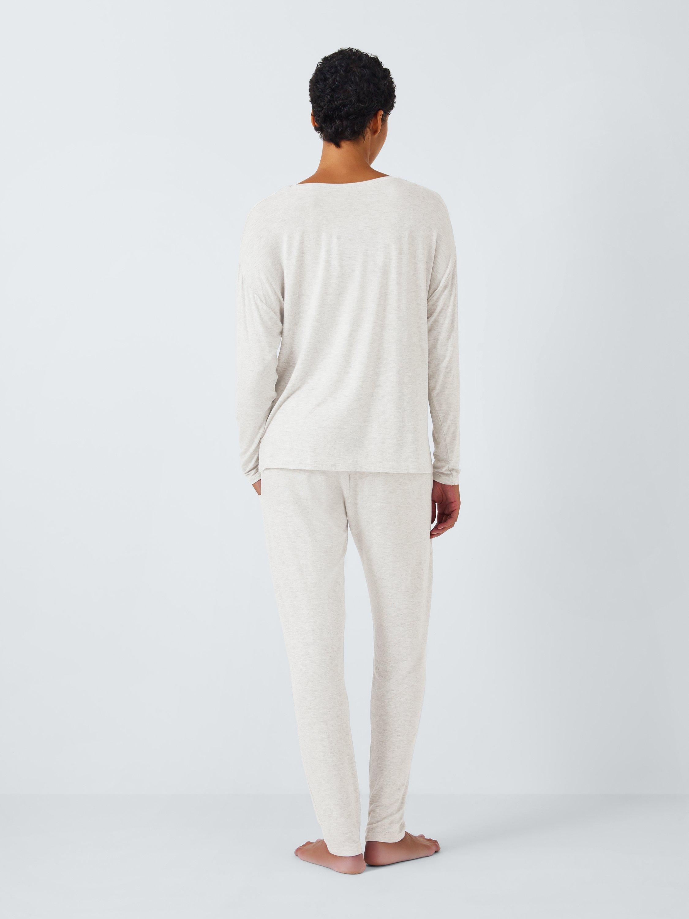 Product image 2 of 6, which shows John Lewis Zara Jersey Pyjama Set, Grey Marl, 16