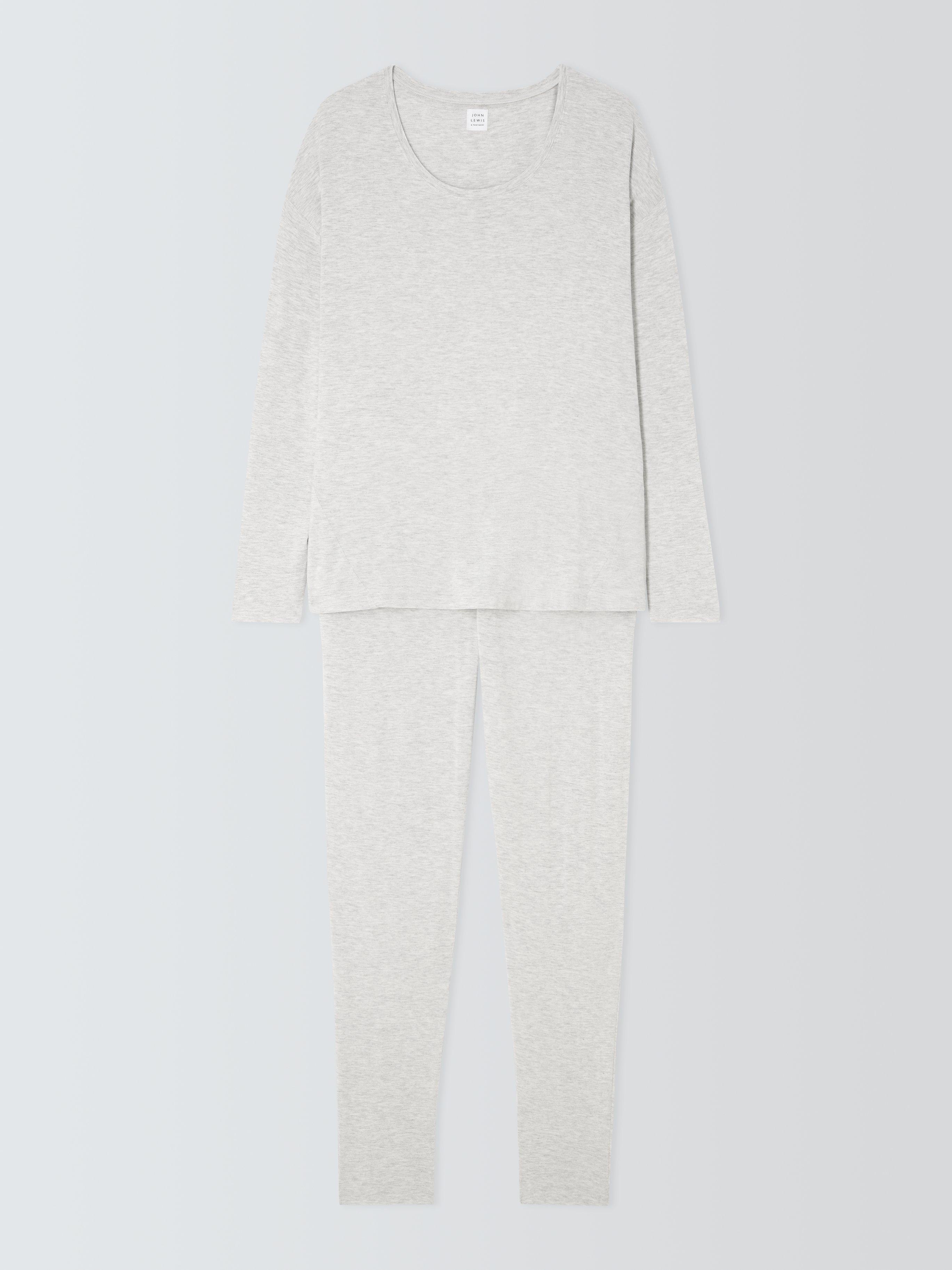 Product image 4 of 6, which shows John Lewis Zara Jersey Pyjama Set, Grey Marl, 16