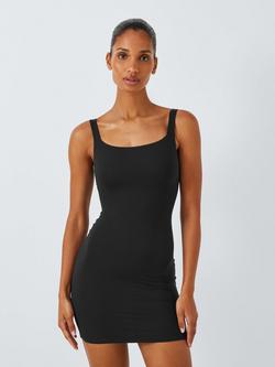 John Lewis Smoothing Square Neck Slip Dress, Black