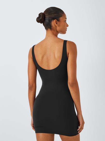 John Lewis Smoothing Square Neck Slip Dress - view 2, Black