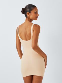 John Lewis Smoothing Square Neck Slip Dress - view 2, Almond