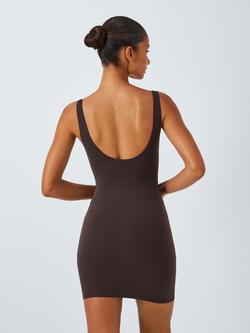 John Lewis Smoothing Square Neck Slip Dress - view 2, Chocolate