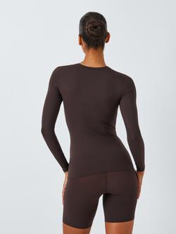 John Lewis Smoothing Long Sleeve Top - view 2, Chocolate